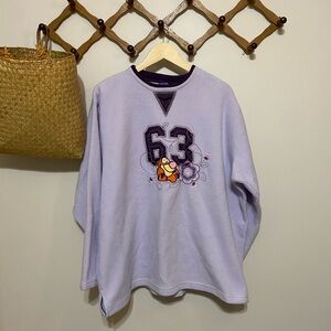 Vintage Disney Lavender Fleece Sweatshirt with Graphic Design